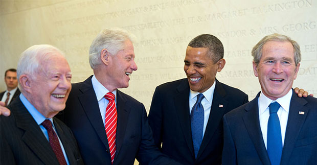 Former presidents gather at LBJ library