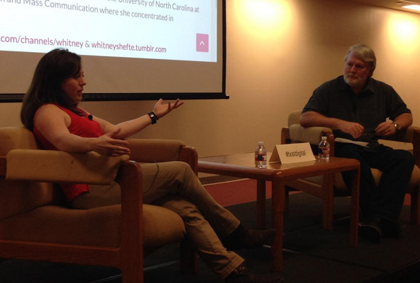 Whitney Shefte speaks at Texas State
