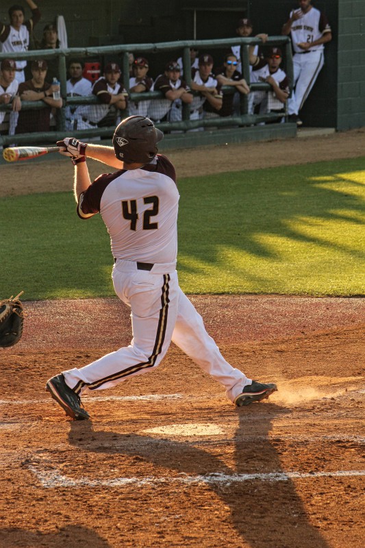 Ryan Newman is up to bat for the Bobcats. Photo by Madison Tyson.