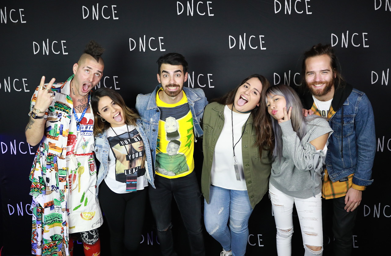 DNCE posed for a funny picture at the meet and greet. Photo by DNCE staff. 