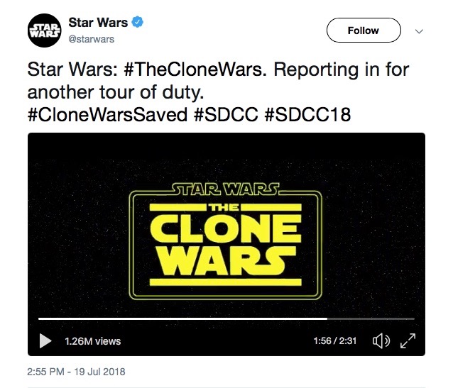 Star Wars: The Clone Wars. Reporting in for another tour of duty.