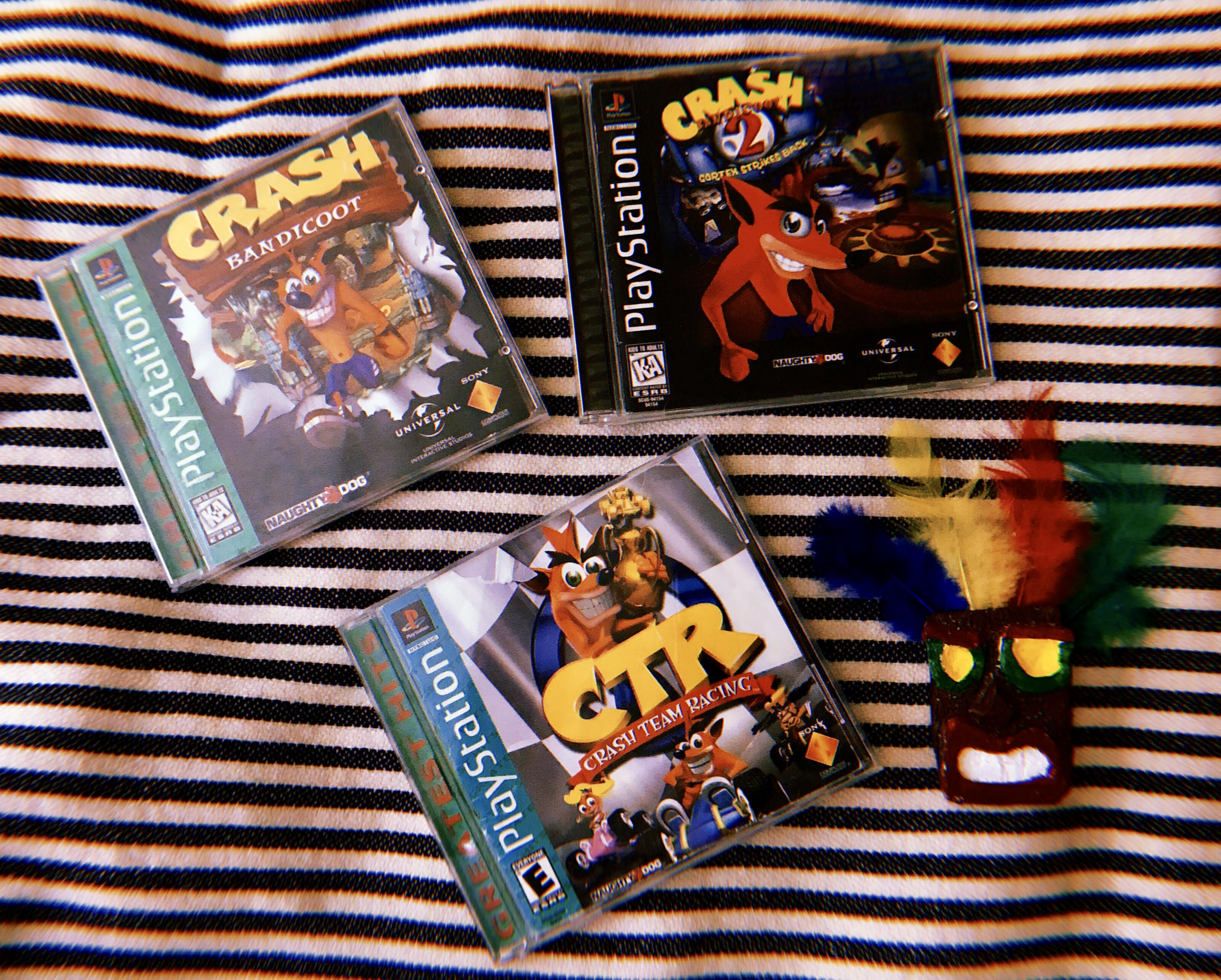 Crash Bandicoot, Cortex Strikes Back and Crash Team Racing.
