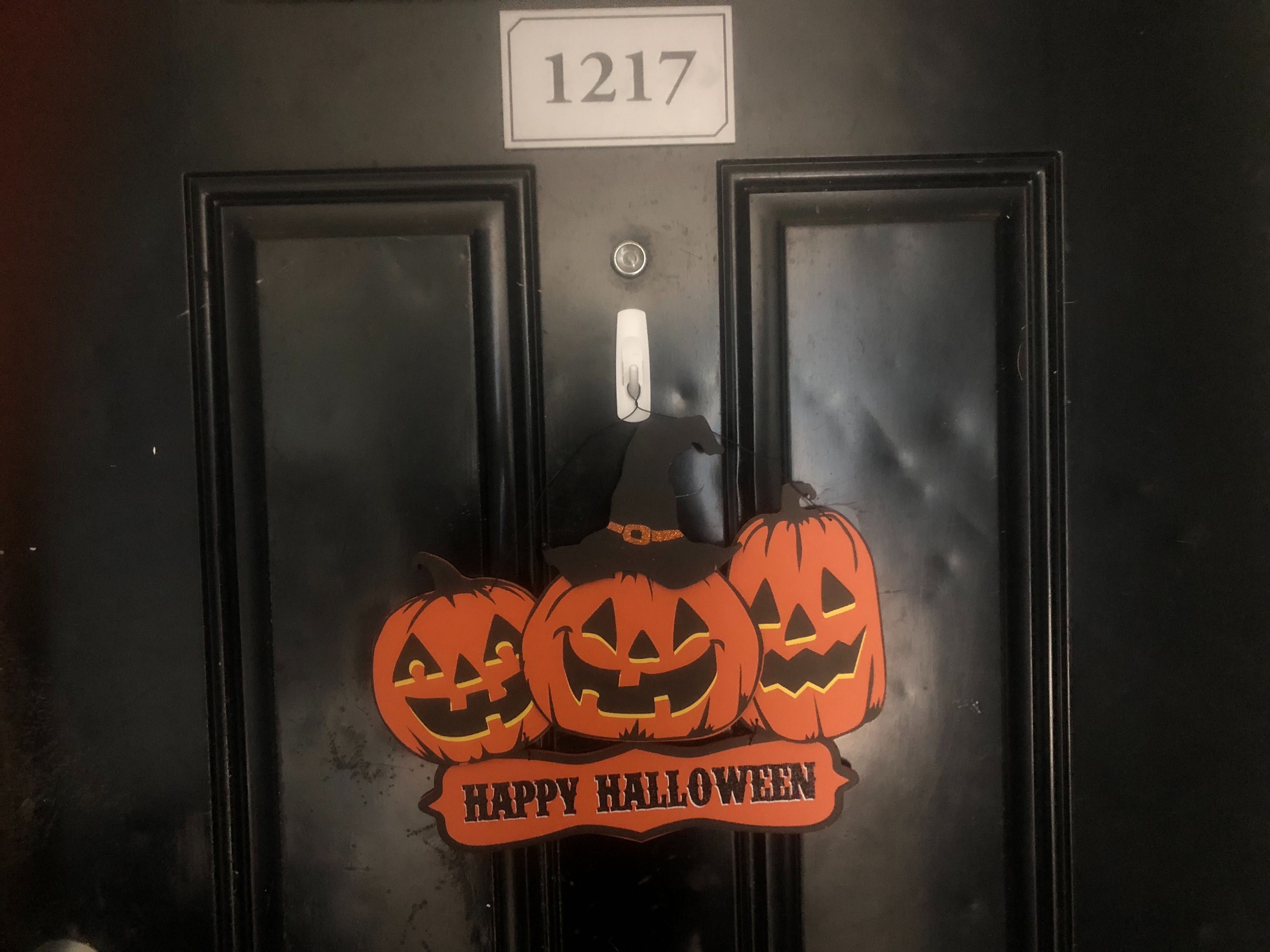 Door, Pumpkins, Halloween, Happy, Sign, Decorations