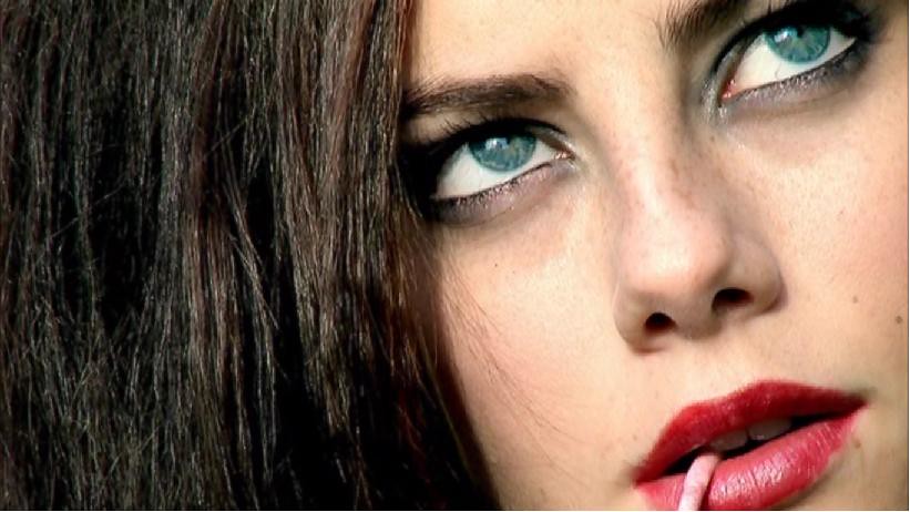 A screenshot of an extreme closeup of Effy Stonem from the show “Skins”