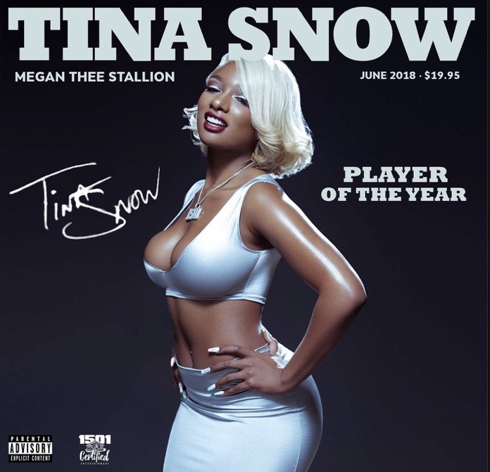 Cover of Tina Snow featuring Megan Thee Stallion against a black background.