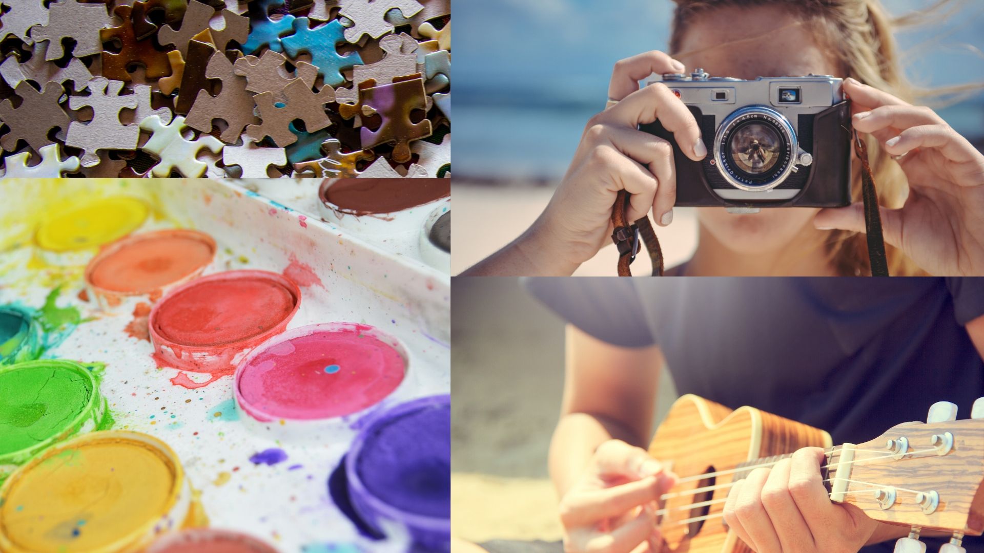 A collage of pictures of different activities 