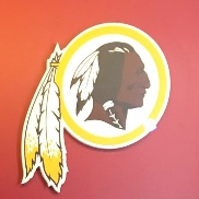 The Washington Redskins current logo depicting a Native American