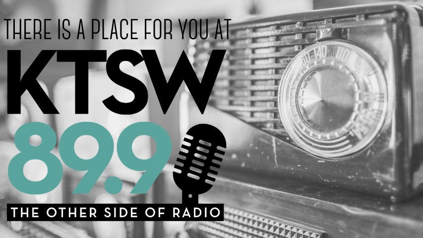 the image of old radio with KTSW logo overlay