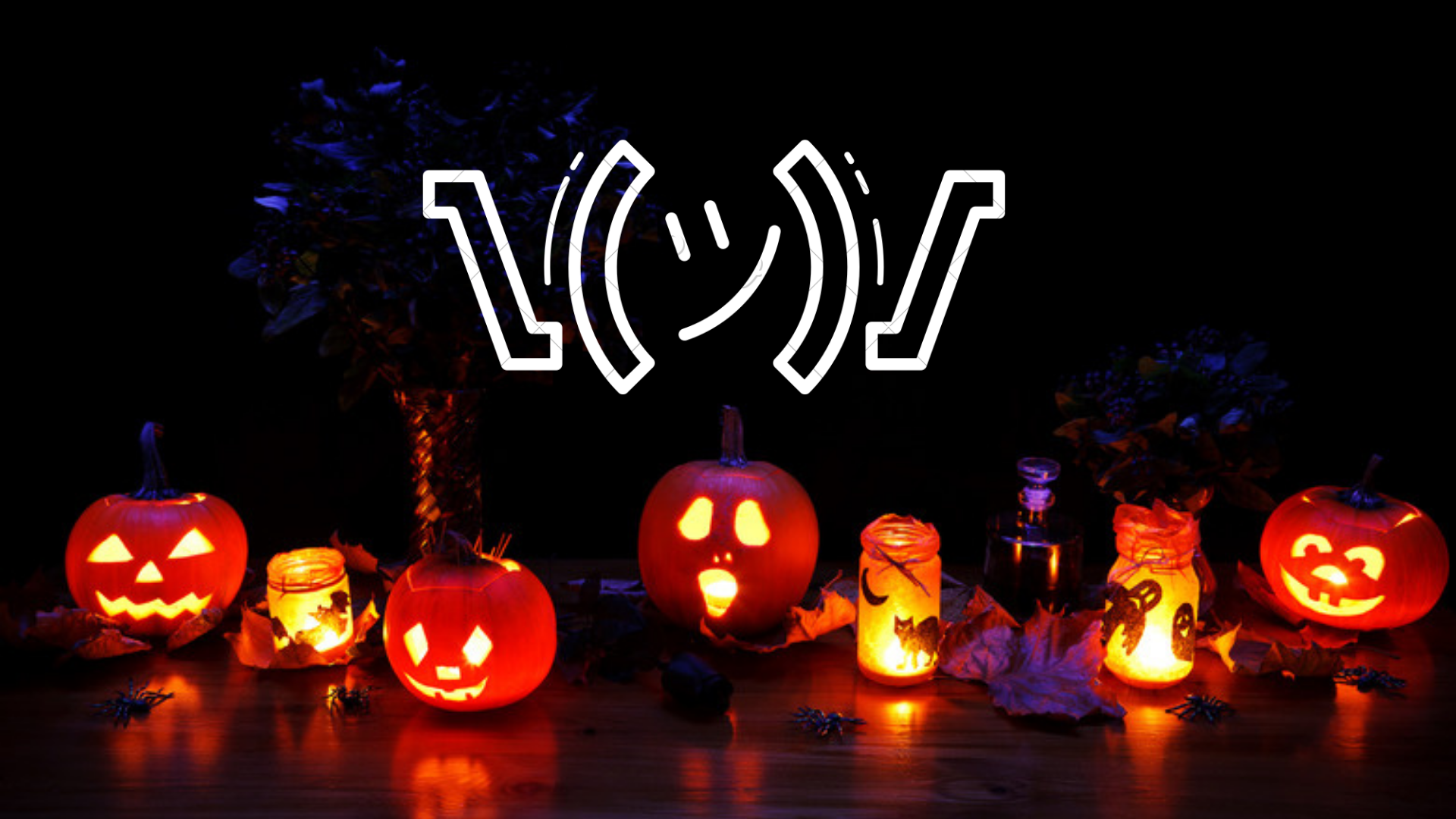 Pumpkins with an emoji.