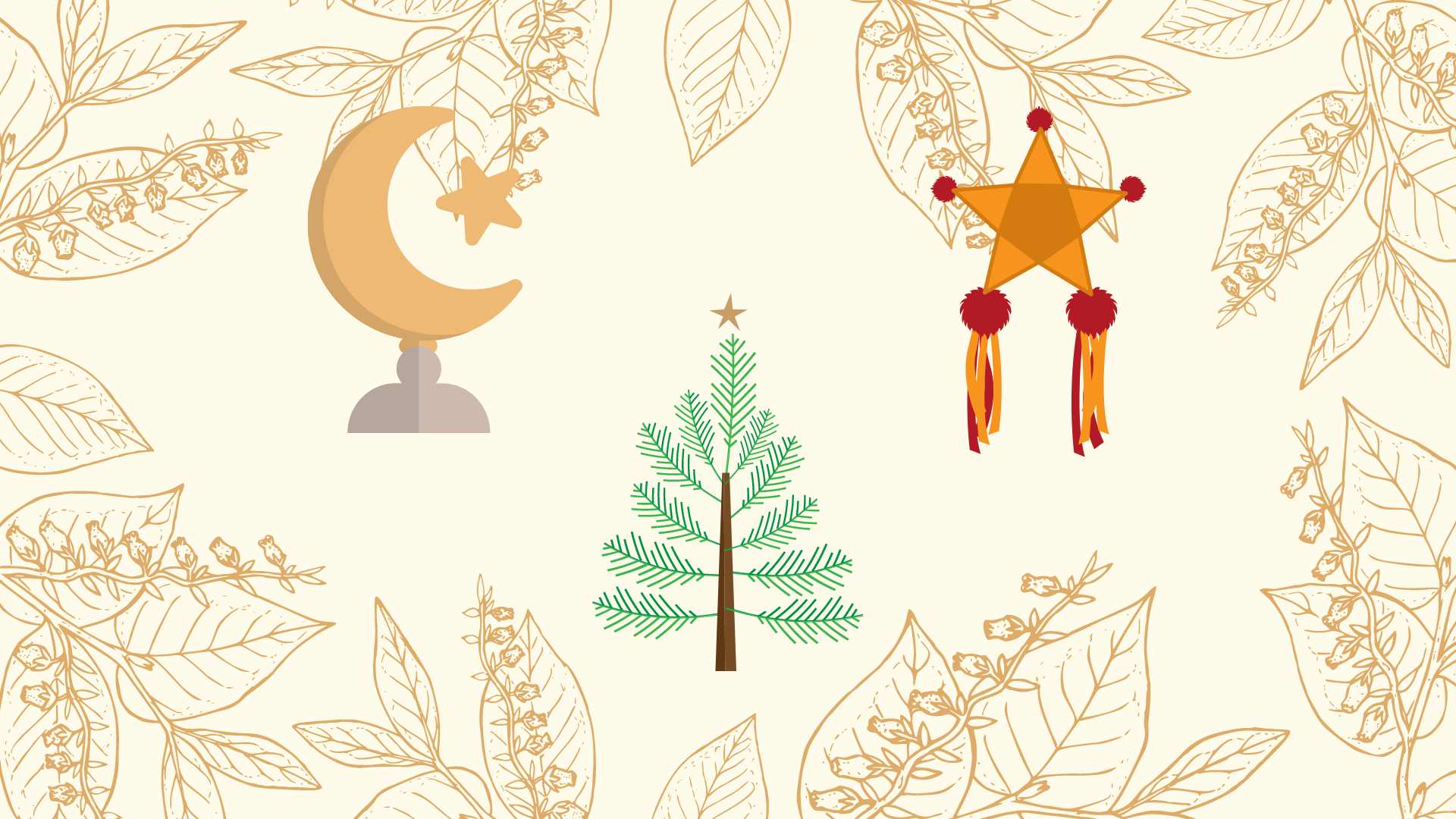 Drawing of holiday symbols