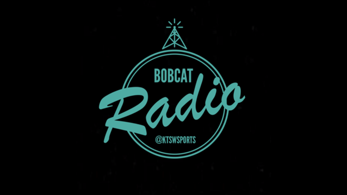 Black background with a blue circle and "Bobcat Radio" in blue