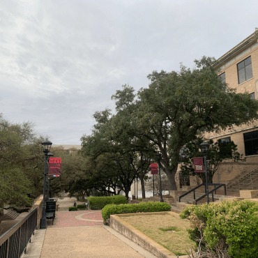 Part of Bobcat trail on the texas state campus