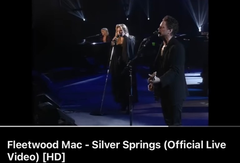 Screenshot of Silver Springs by Fleetwood Mac YouTube video