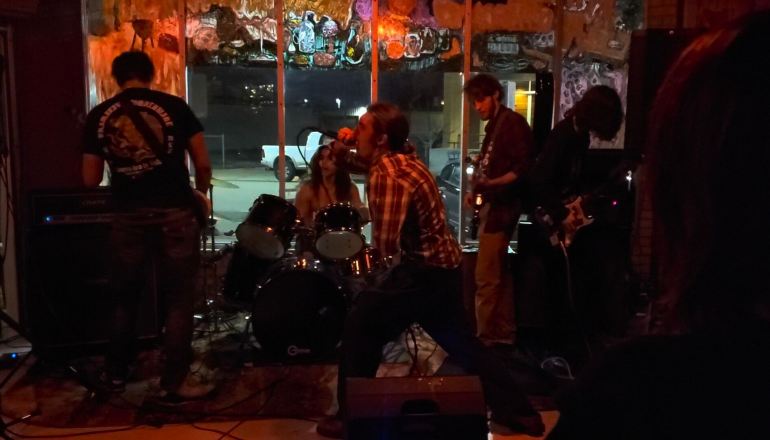 Austin hardcore punk band, Kromathaw, performs at Alchemy Records in San Marcos. 