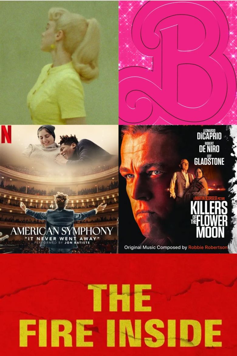 : This image contains all the cover art for the 2024 Oscar Song nominees.