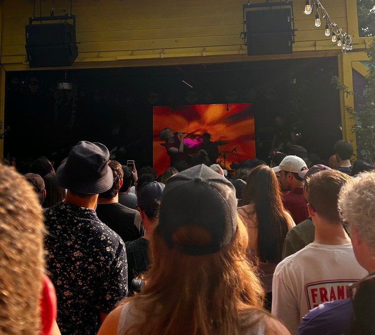 back of peoples heads at a concert for Blondshell at Austin Psych Fest 2024