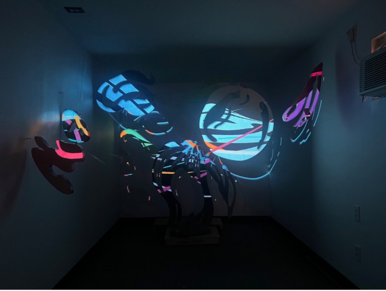Indoor installation of “Alignmentality” at MotherShip Studios. Available for daytime viewing April 5th – April 7th. | Permission to use by Alicia Philley