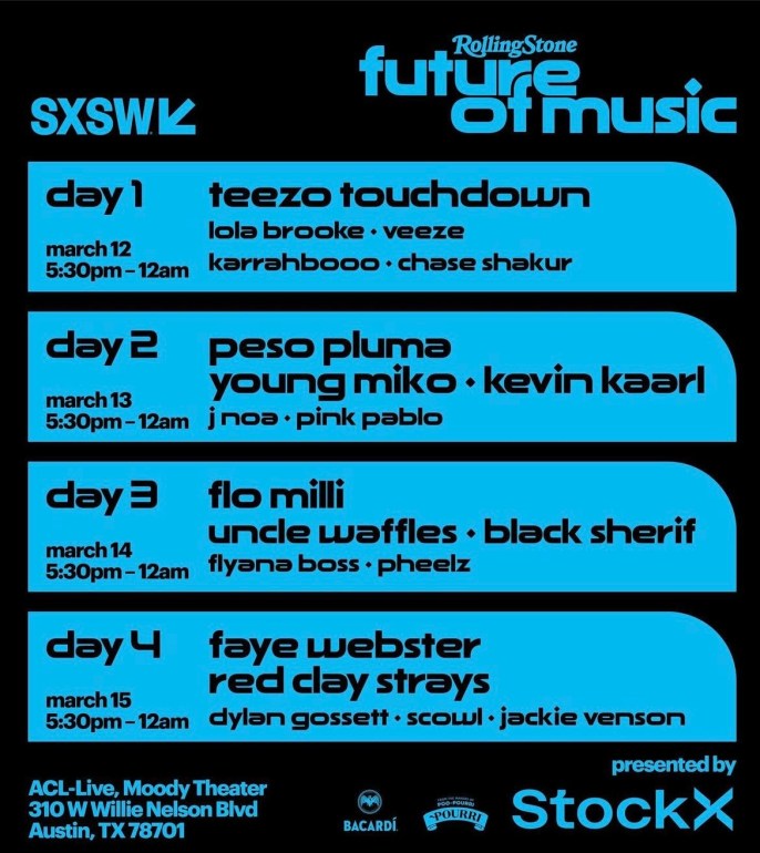 Flyer for SXSW pre-show Future of MusicCredit to ACL Live