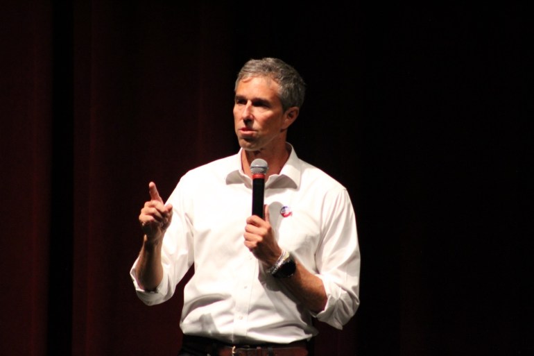 Beto O'Rourke speaks to a full house of students and the Texas State community about exercising voting rights.