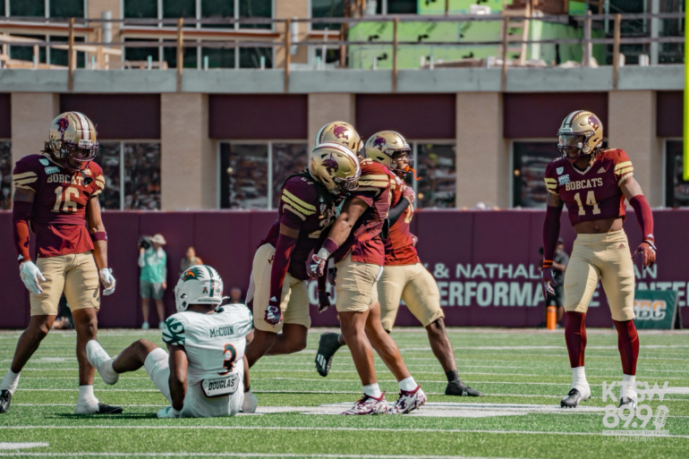 Bobcat defenders celebrate after tackle | May Catalina