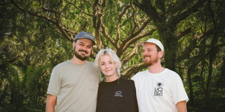 Members of the band “Men I Trust” pose together.