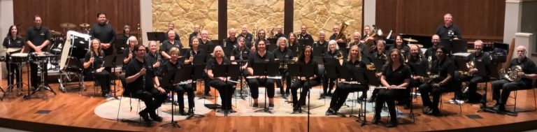 The hill country community band playing on stage for Beethoven’s Eroica Symphony.