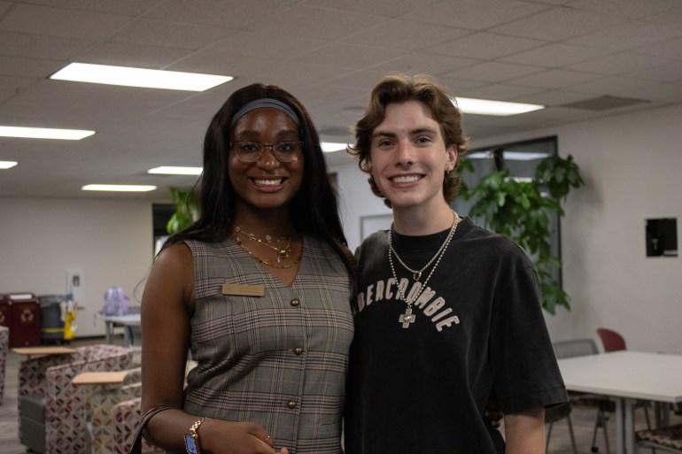 Johanna Ajayi on the left and Keller Hammack on the right.