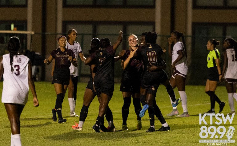 Alexis Montgomery after her goal to double the lead