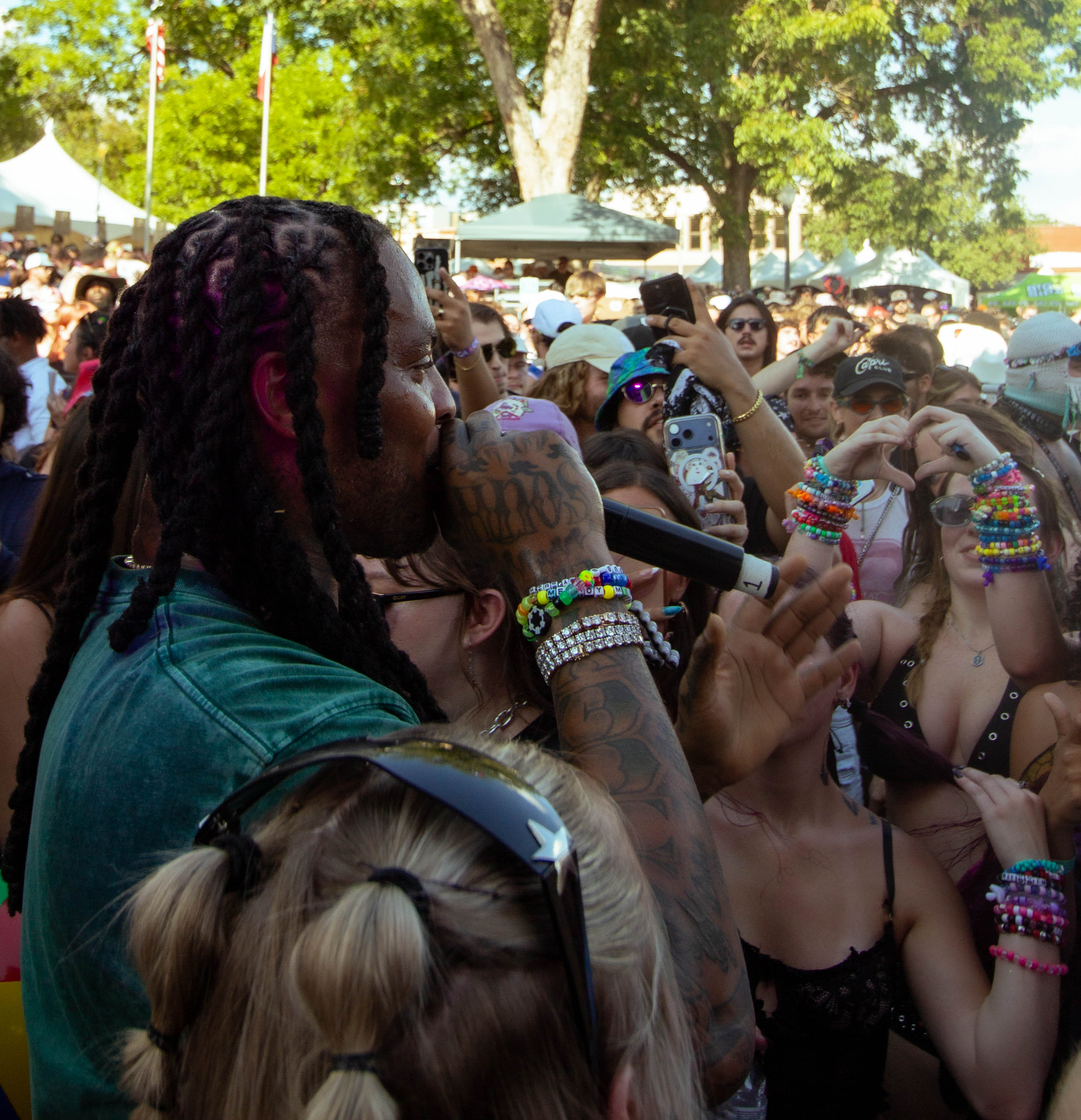 Waka Flocka Flame crowd surfing at the San Marcos Block Party 
