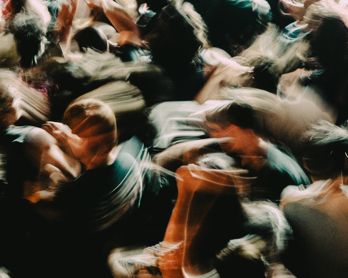 a blurred image of the crowd