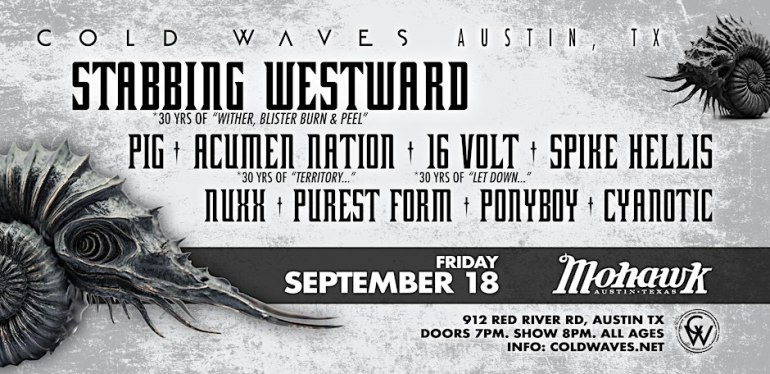 Line-up of the bands playing at Mohawk Austin for Cold Waves Festival
